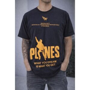 Paper Planes Men's Graphic T-Shirt Black L Logo Quote Streetwear